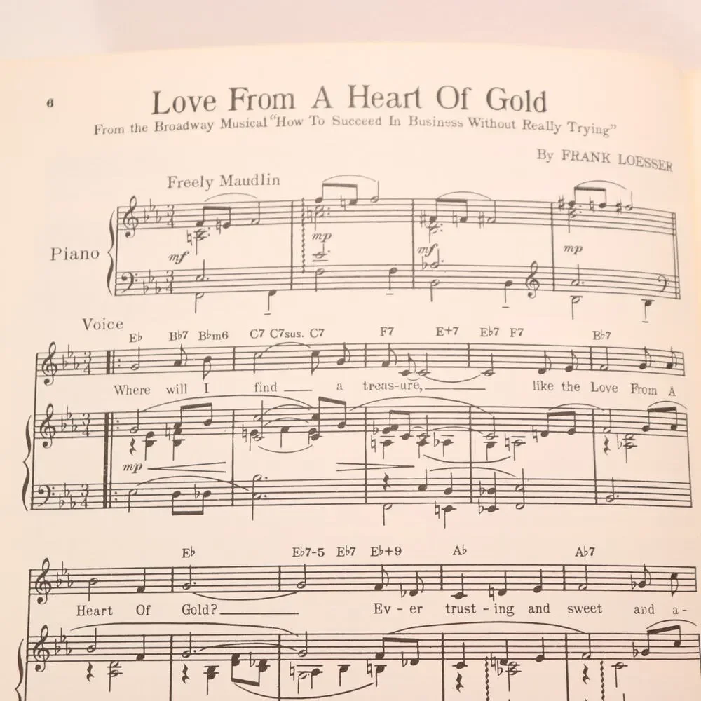 How to Succeed in Business Piano Vocal Songbook Sheet Music Score